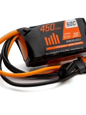 Begrenzte Stückzahl - Spektrum Accu lipo 11.1v 450mAh 3S 50C IC2 SPMX4503SIC2