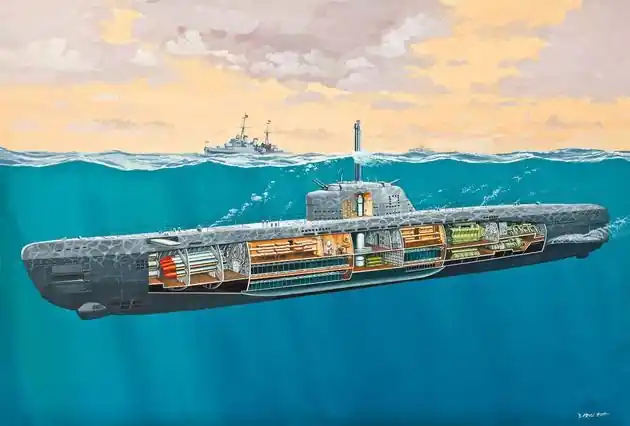 Endet bald - Revell 05078 Deutsches U-Boot Typ XXI mit Interieur 1 144