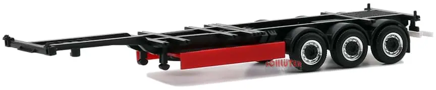 40ft./45ft Highcube Trailer 3achs (schwarz, Unterfahrschutz rot, Felgen chrom/schwarz) | Nur heute