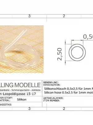 Jetzt verfügbar - Halling ETH-SIL-025 - Silikonschlauch 0,5 x 2,5 mm