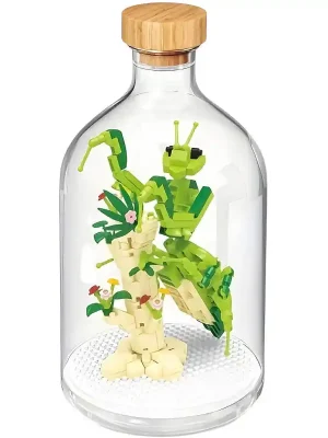 Gottesanbeterin Klemmbausteine – Mini DIY-Modell in Display-Flasche - Aktion