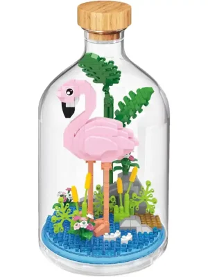Flamingo Klemmbausteine – Mini DIY-Modell in Display-Flasche - Schnäppchen